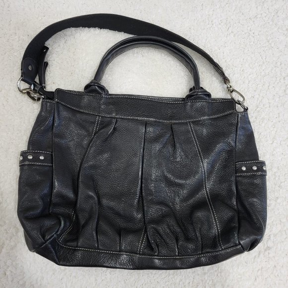 Fenn Wright Manson Leather Satchel Tote Black - Picture 2 of 13